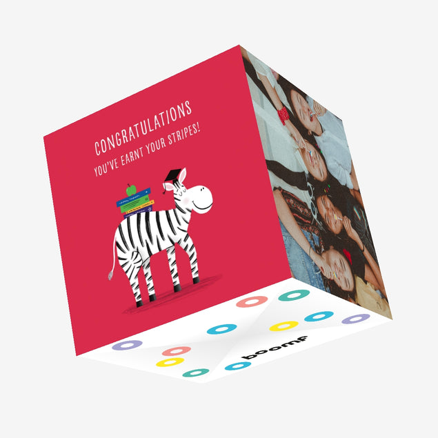 Earnt Your Stripes Zebra Congratulations Confetti-exploding Greetings Card