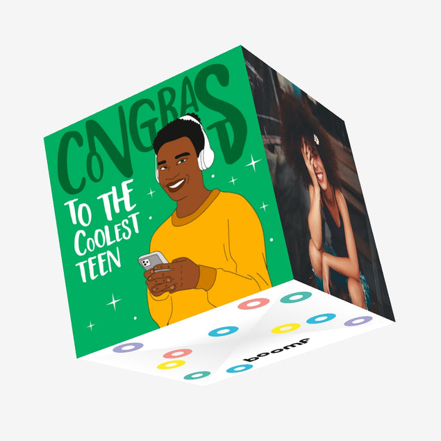 Congras To The Coolest Teen In Yellow Sweater Confetti-exploding Greetings Card