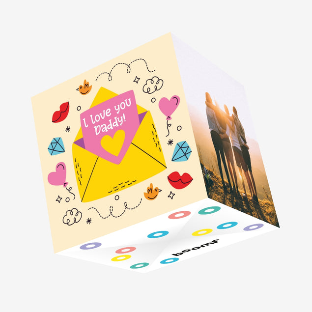 I Love You Daddy Envelope Confetti-exploding Greetings Card