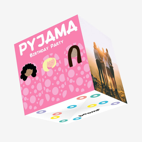 Pyjama Birthday Pink Confetti-exploding Greetings Card