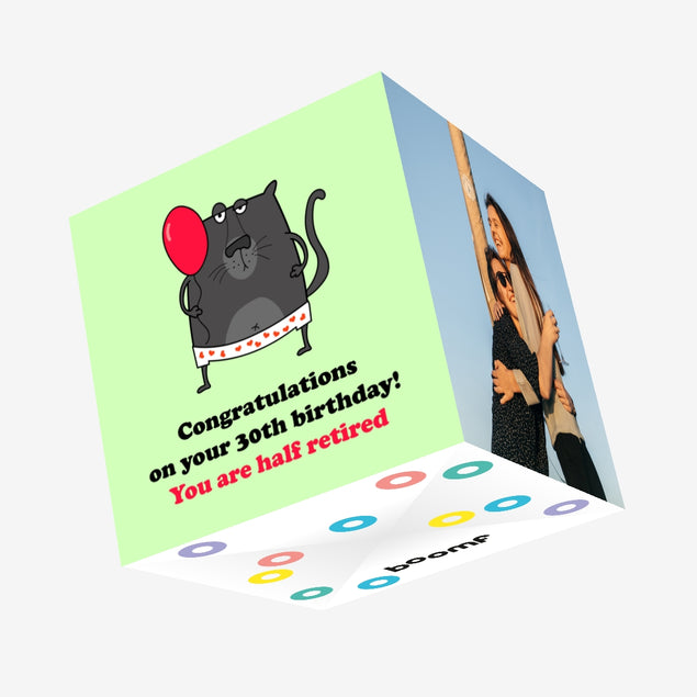 Happy Birthday Half Retired Confetti-exploding Greetings Card