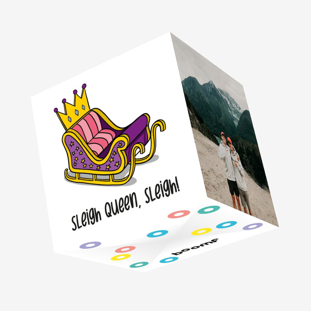 Sleigh Queen Confetti-exploding Greetings Card