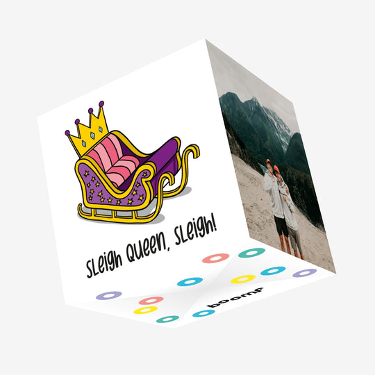 Sleigh Queen Confetti-exploding Greetings Card