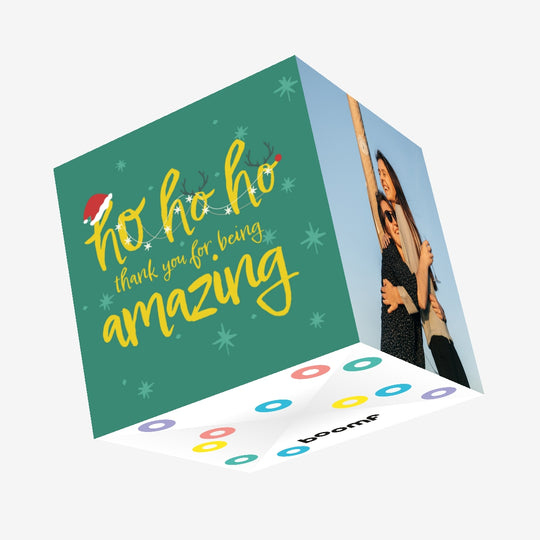 Ho-Ho-Ho Thank You For Being Amazing Christmas Confetti-exploding Greetings Card