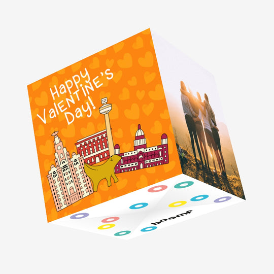 Happy Valentine's Day Liverpool Sights Confetti-exploding Greetings Card