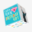 Check Your Birthday Gift Pink Panties Confetti-exploding Greetings Card