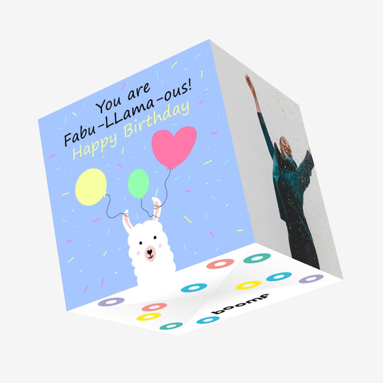 You're Fabu-Llama-Ous Happy Birthday Confetti-exploding Greetings Card