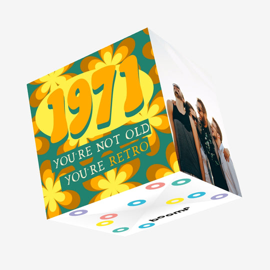 1971 Retro Confetti-exploding Greetings Card