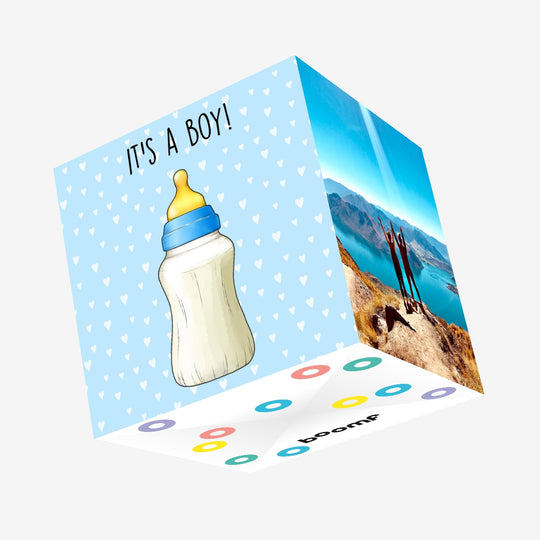 It's A Boy Baby Bottle Confetti-exploding Greetings Card