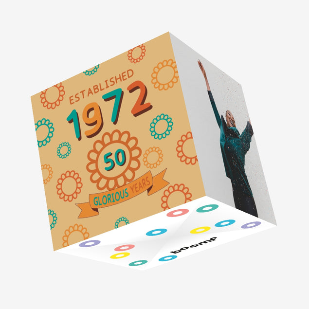 1972 50th Birthday Confetti-exploding Greetings Card