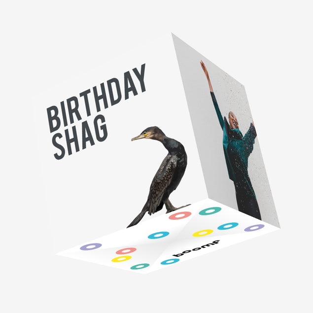 Rude Bird Birthday Shag Confetti-exploding Greetings Card