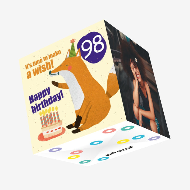 Make a Wish 98th Birthday Confetti-exploding Greetings Card