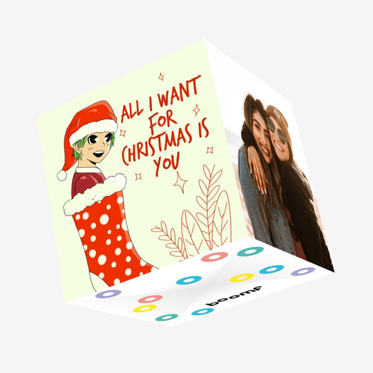 All I Want For Christmas Anime Christmas Confetti-exploding Greetings Card