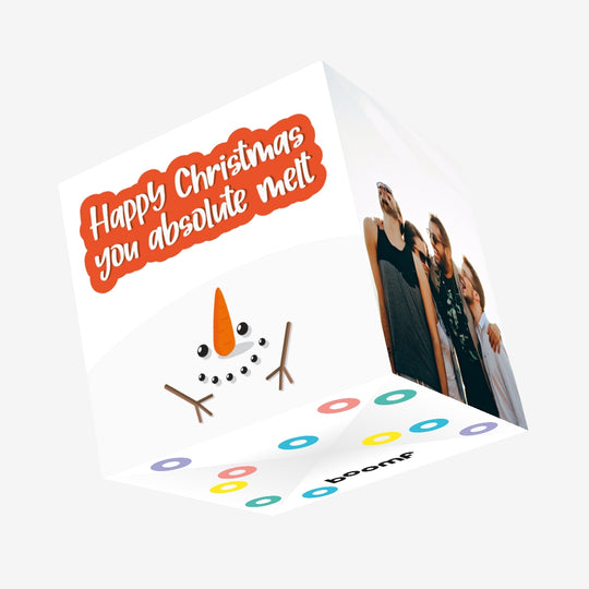 Melted Snowman Christmas Confetti-exploding Greetings Card