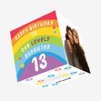 Rainbow Happy 13th Birthday Daughter Confetti-exploding Greetings Card