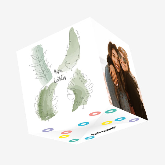 Leaf Birthday Confetti-exploding Greetings Card