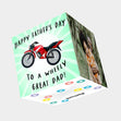 A Wheely Great Dad! Bomb 3D Cube Card