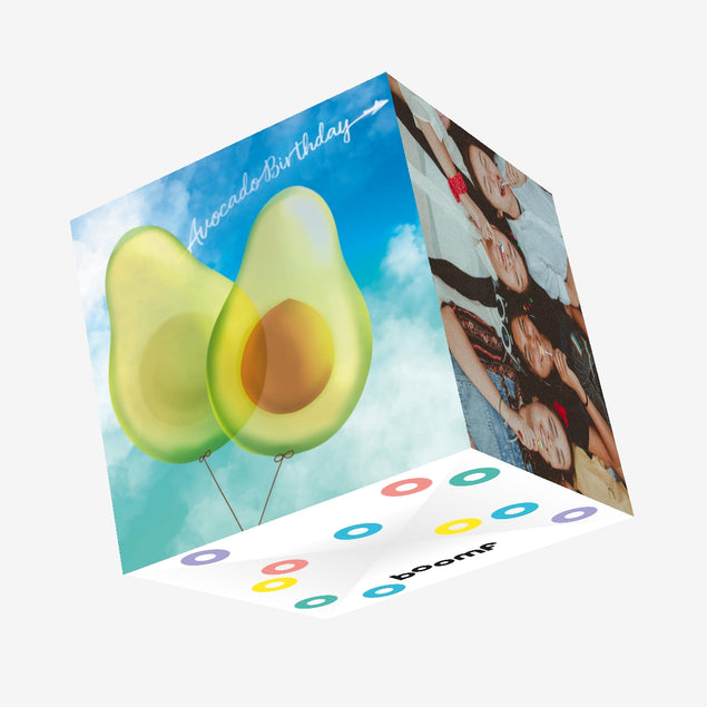 Ballons Avocado Birthday Confetti-exploding Greetings Card