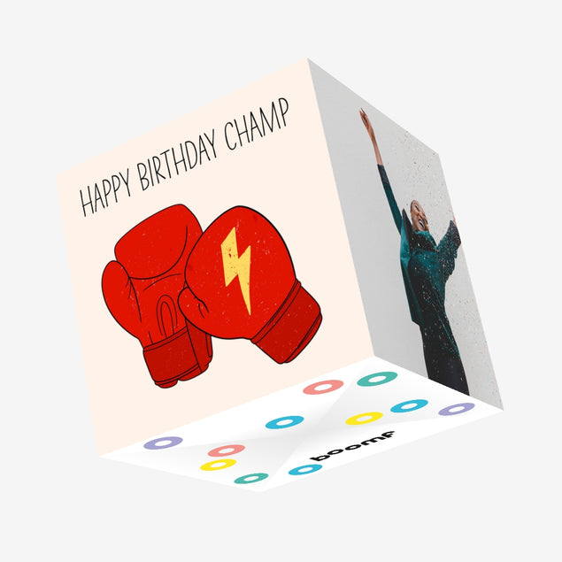 Red Boxing Gloves Birthday Confetti-exploding Greetings Card
