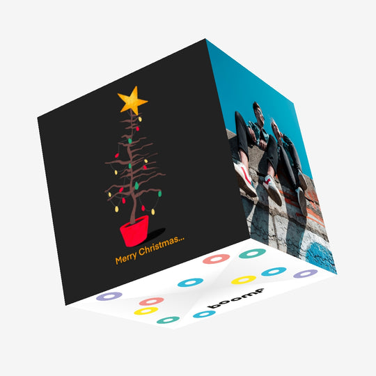 Merry Christmas Bald Tree Confetti-exploding Greetings Card