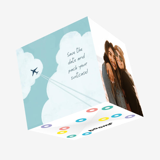 Happy Anniversary Save The Date And Pack The Suitcase Confetti-exploding Greetings Card