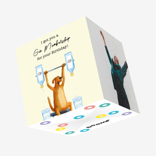 Gin Membership Birthday Confetti-exploding Greetings Card