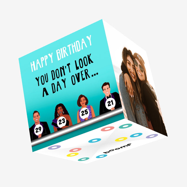 Don't look a day over Confetti-exploding Greetings Card