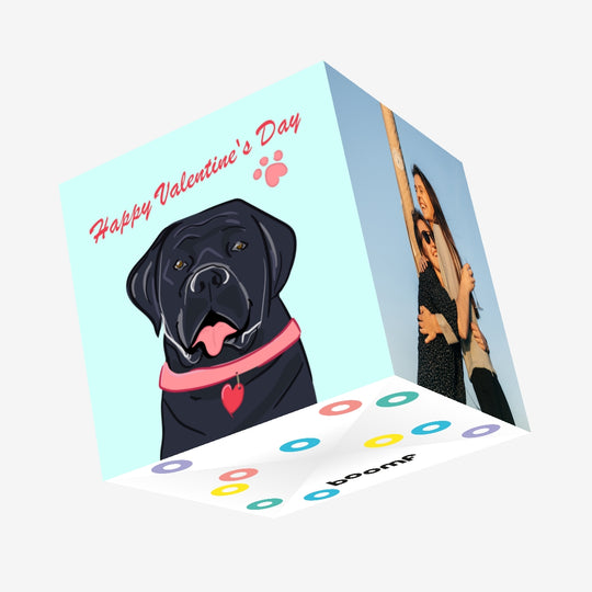 Black Labrador Happy Valentine's Day Confetti-exploding Greetings Card