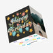 Black Floral Happy Birthday Confetti-exploding Greetings Card
