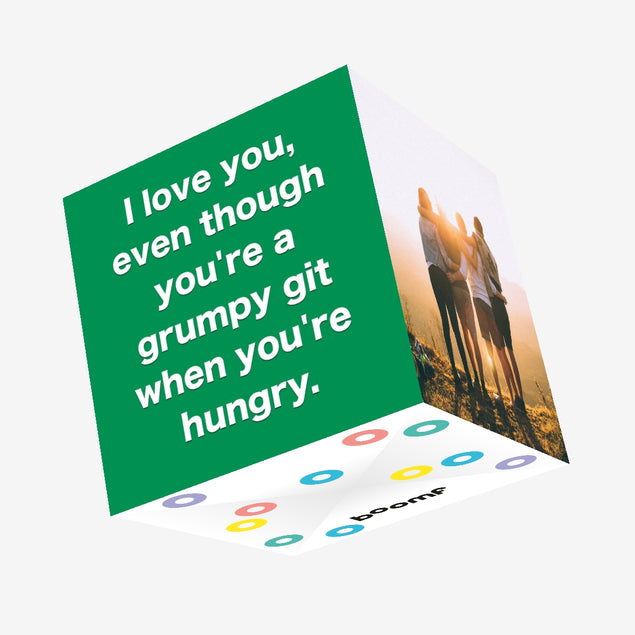 Grumpy Git when hungry Confetti-exploding Greetings Card