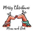Watercolour Reindeer Mum And Dad Christmas - 1