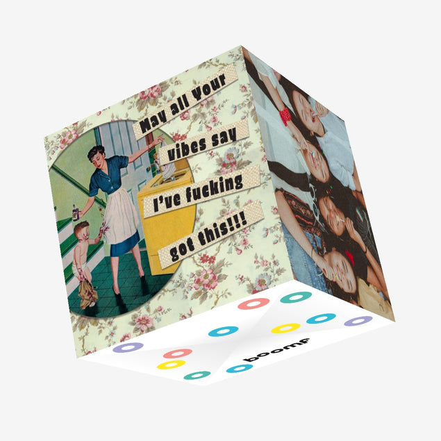 May All Your Vibes Say Confetti-exploding Greetings Card