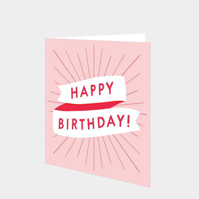 Happy Birthday Red Stripes Card