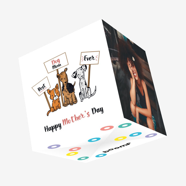 Best Dog Mom Ever Dog Friends Mother's Day Confetti-exploding Greetings Card