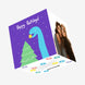 Happy Holidays Christmas Tree And Dino Confetti-exploding Greetings Card