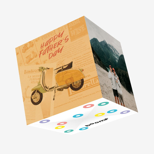 Lambretta Scooter Father's Day Confetti-exploding Greetings Card