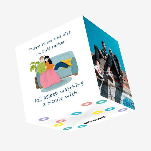 Couple Watching A Movie Valentine's Day Confetti-exploding Greetings Card