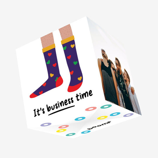 It's Business Time Confetti-exploding Greetings Card