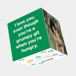 Grumpy Git When Hungry Card 3D Cube Card