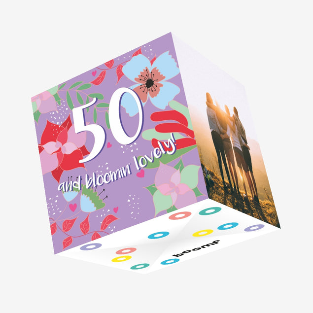 50 And Bloomin' Lovely Birthday Confetti-exploding Greetings Card