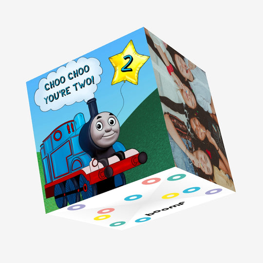 Choo Choo You're 2 Birthday Confetti-exploding Greetings Card