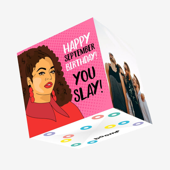 Happy September Birthday Beyonce Confetti-exploding Greetings Card