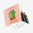 I'm Glad We're Stuck Together Cute Cactuses Valentine's Day Confetti-exploding Greetings Card