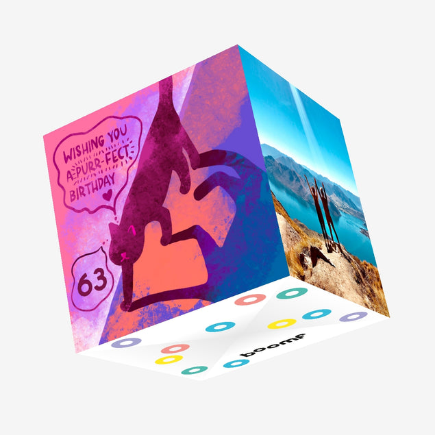 Wishing You A Purr-fect 63rd Birthday Confetti-exploding Greetings Card