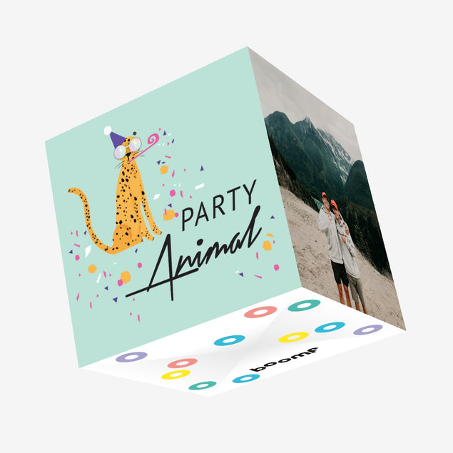 Party Animal Leopard Confetti-exploding Greetings Card