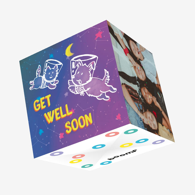 Get Well Space Pets Confetti-exploding Greetings Card – Boomf