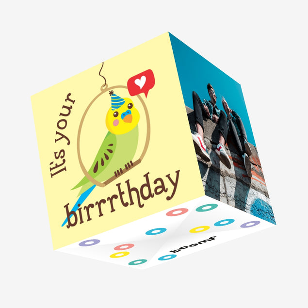 It's Your Birrrrrthday Budgie Confetti-exploding Greetings Card