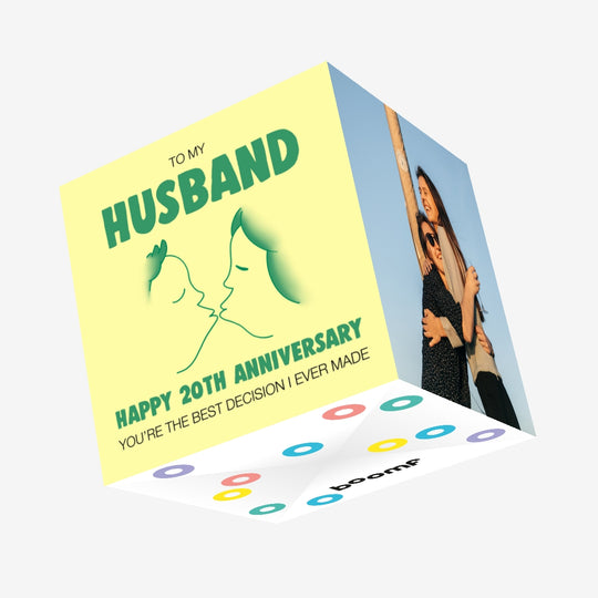 The Best Decision Happy 20th Anniversary Husband Confetti-exploding Greetings Card