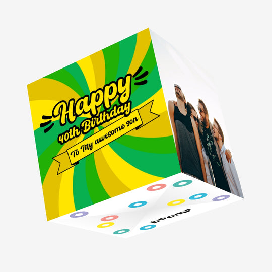 Happy 40th Birthday My Awesome Son Confetti-exploding Greetings Card