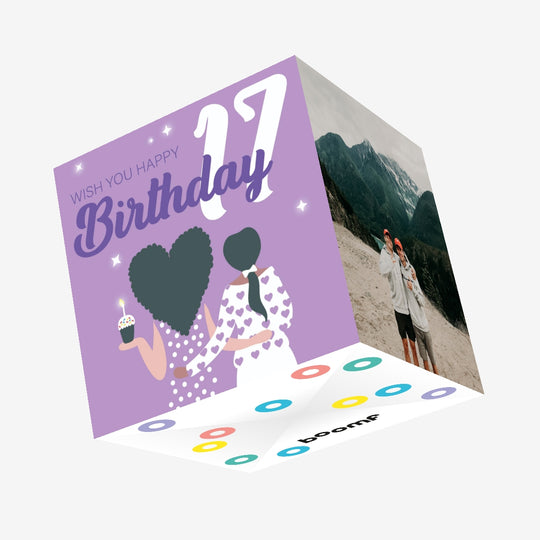 Wish You Happy 17th Birthday Confetti-exploding Greetings Card
